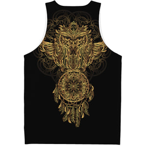 Spiritual Owl With Dreamcatcher Print Men's Tank Top