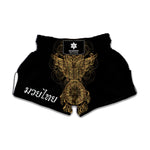 Spiritual Owl With Dreamcatcher Print Muay Thai Boxing Shorts