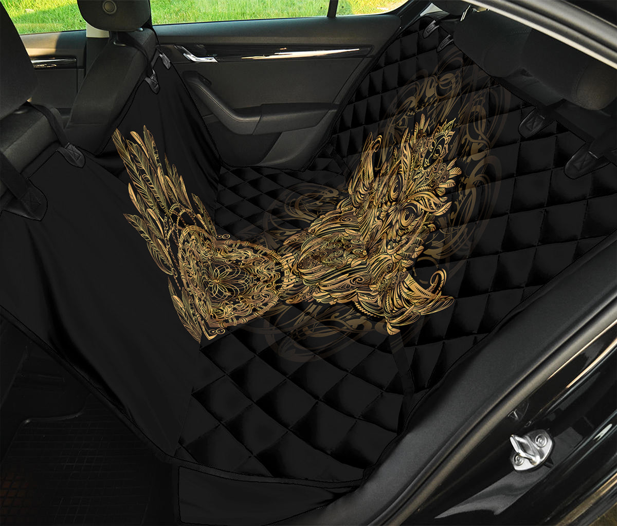 Spiritual Owl With Dreamcatcher Print Pet Car Back Seat Cover