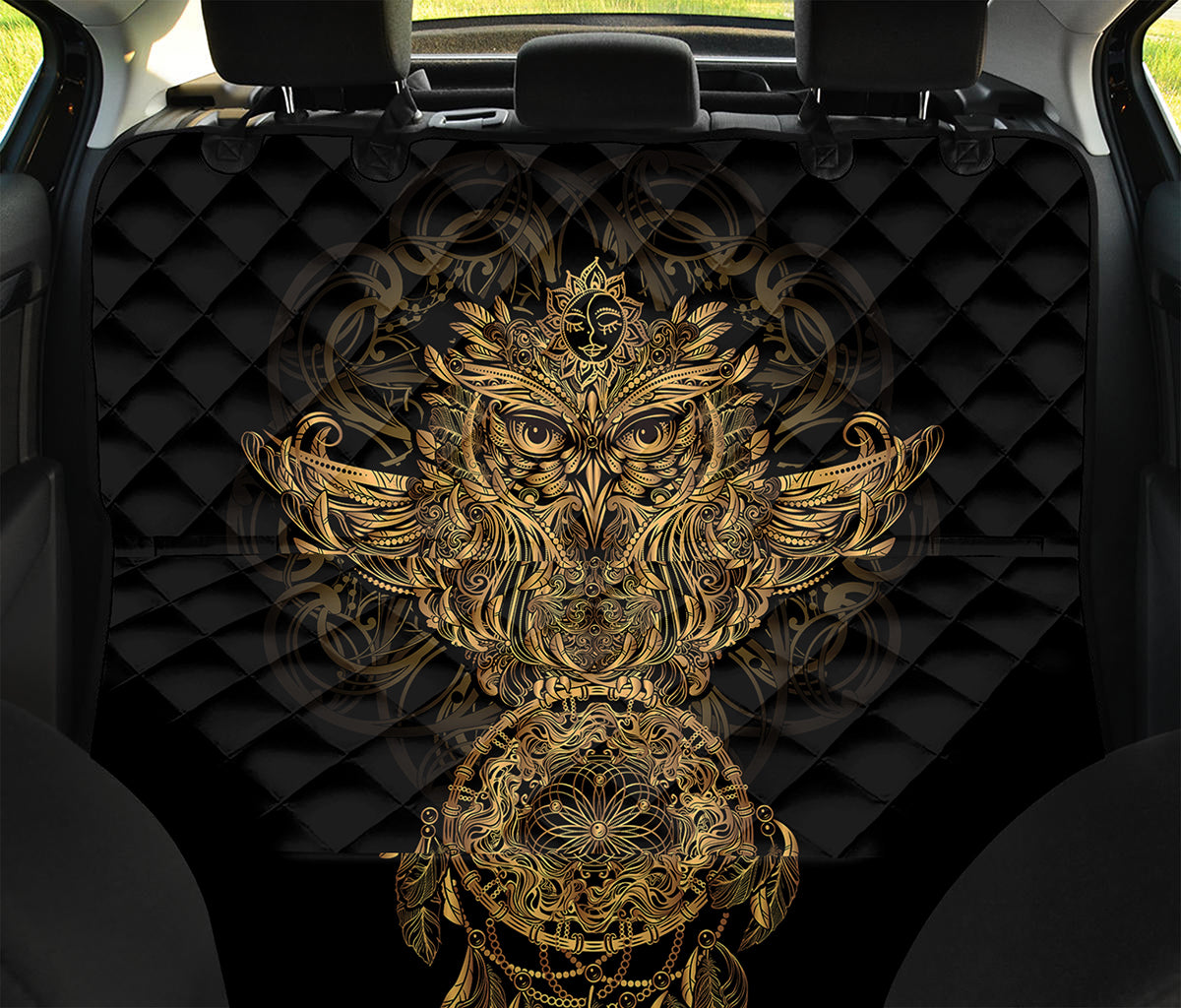 Spiritual Owl With Dreamcatcher Print Pet Car Back Seat Cover