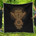 Spiritual Owl With Dreamcatcher Print Quilt