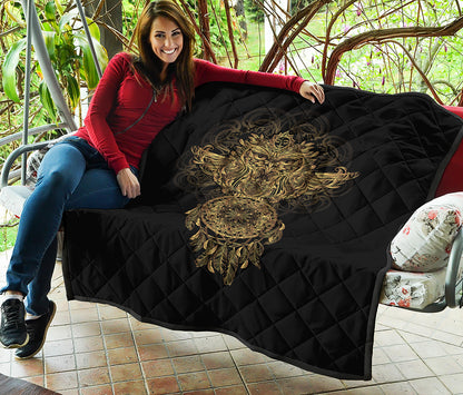 Spiritual Owl With Dreamcatcher Print Quilt