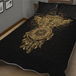Spiritual Owl With Dreamcatcher Print Quilt Bed Set