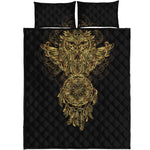 Spiritual Owl With Dreamcatcher Print Quilt Bed Set