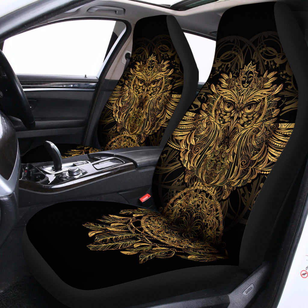 Spiritual Owl With Dreamcatcher Print Universal Fit Car Seat Covers