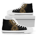 Spiritual Owl With Dreamcatcher Print White High Top Sneakers