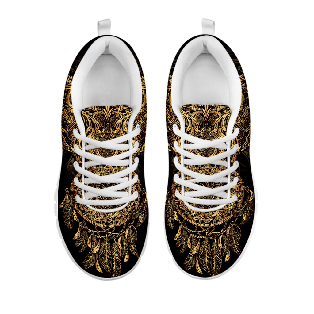 Spiritual Owl With Dreamcatcher Print White Sneakers