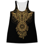 Spiritual Owl With Dreamcatcher Print Women's Racerback Tank Top
