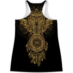 Spiritual Owl With Dreamcatcher Print Women's Racerback Tank Top