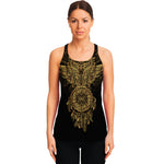 Spiritual Owl With Dreamcatcher Print Women's Racerback Tank Top