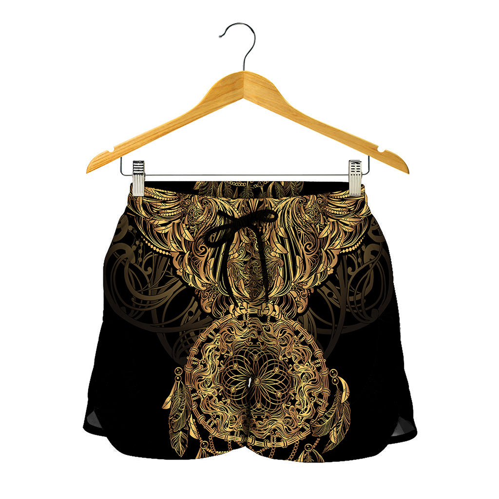 Spiritual Owl With Dreamcatcher Print Women's Shorts