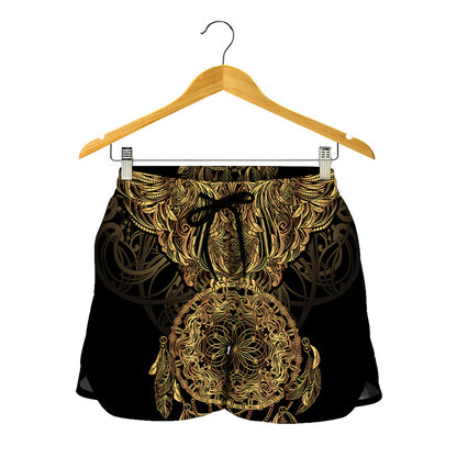 Spiritual Owl With Dreamcatcher Print Women's Shorts