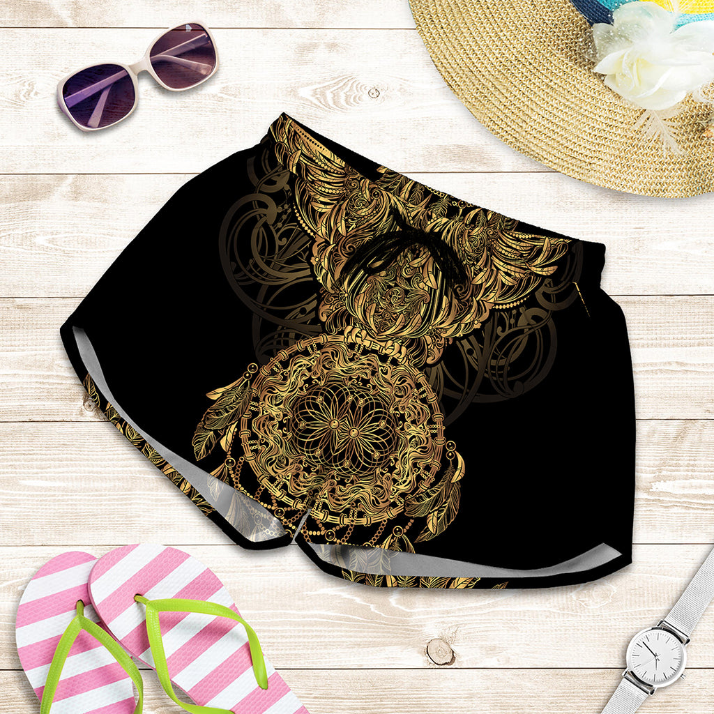 Spiritual Owl With Dreamcatcher Print Women's Shorts