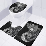 Spiritual Owl With Sun And Moon Print 3 Piece Bath Mat Set