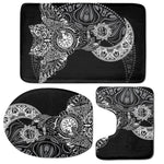 Spiritual Owl With Sun And Moon Print 3 Piece Bath Mat Set