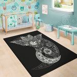 Spiritual Owl With Sun And Moon Print Area Rug