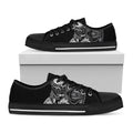 Spiritual Owl With Sun And Moon Print Black Low Top Sneakers