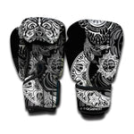 Spiritual Owl With Sun And Moon Print Boxing Gloves