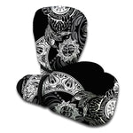 Spiritual Owl With Sun And Moon Print Boxing Gloves