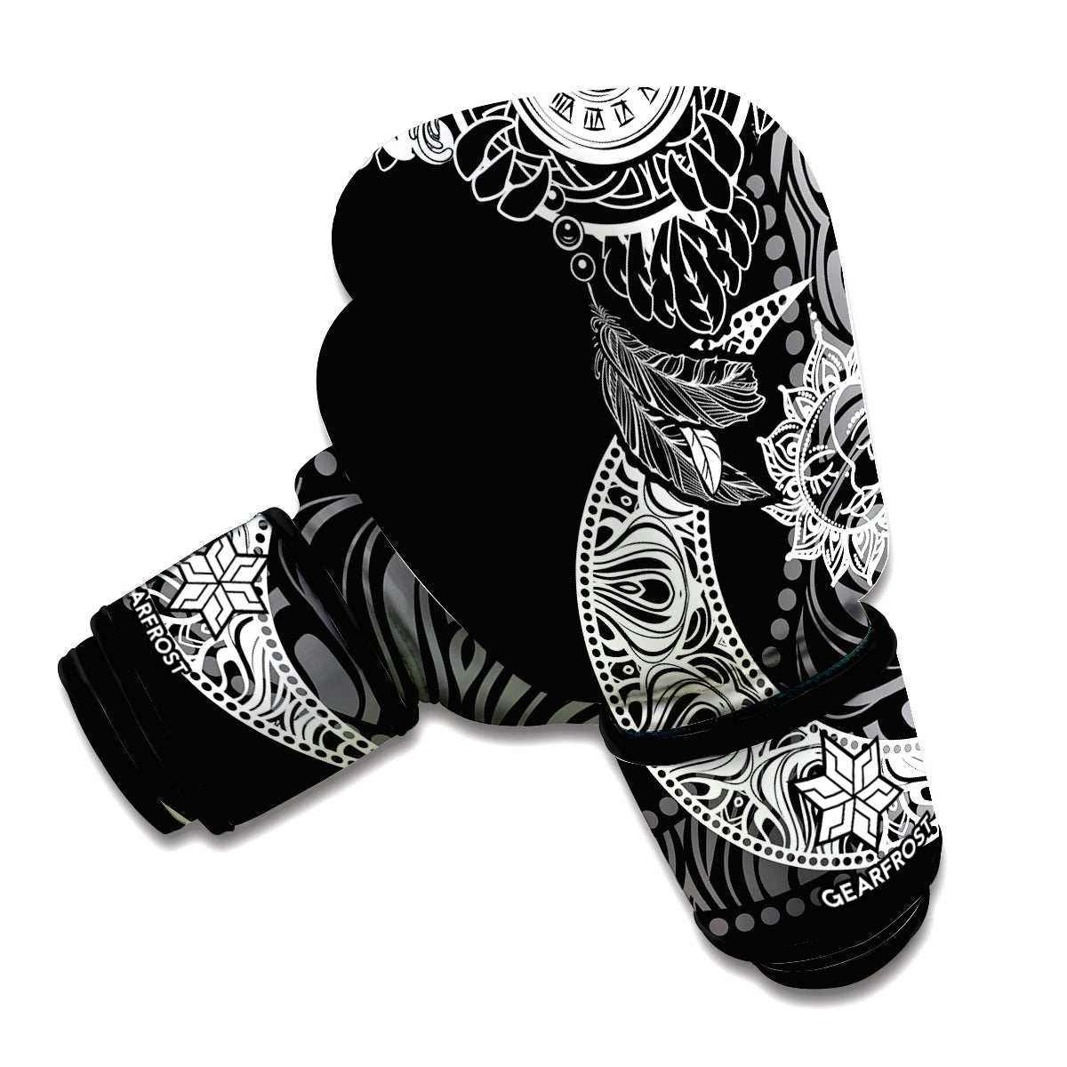 Spiritual Owl With Sun And Moon Print Boxing Gloves