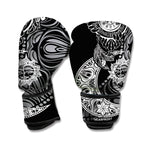 Spiritual Owl With Sun And Moon Print Boxing Gloves