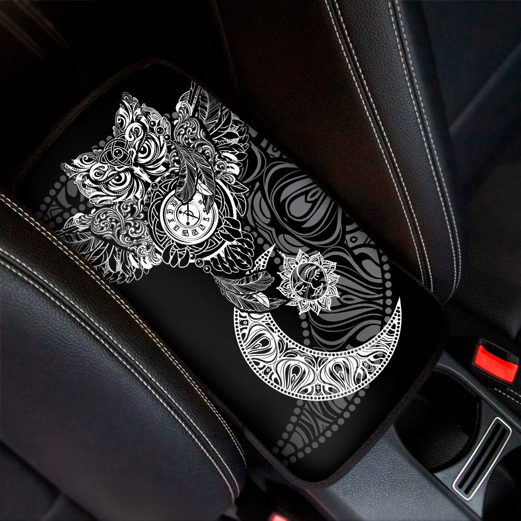 Spiritual Owl With Sun And Moon Print Car Center Console Cover