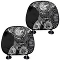Spiritual Owl With Sun And Moon Print Car Headrest Covers