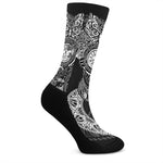 Spiritual Owl With Sun And Moon Print Crew Socks