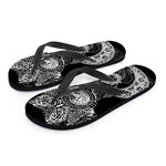 Spiritual Owl With Sun And Moon Print Flip Flops