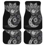 Spiritual Owl With Sun And Moon Print Front and Back Car Floor Mats