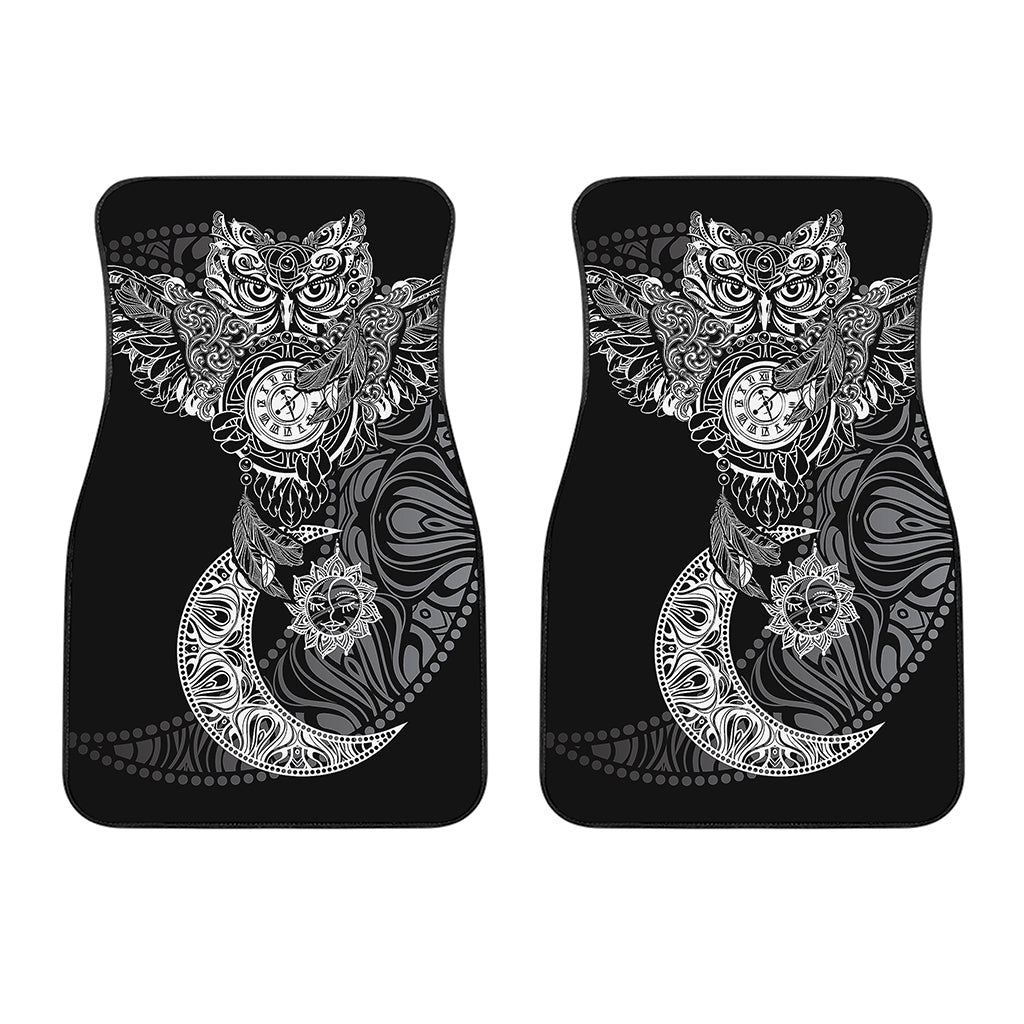 Spiritual Owl With Sun And Moon Print Front Car Floor Mats
