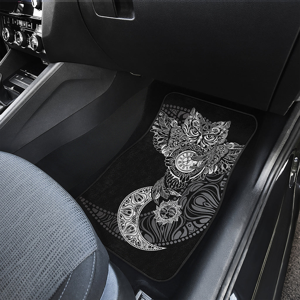 Spiritual Owl With Sun And Moon Print Front Car Floor Mats