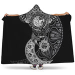 Spiritual Owl With Sun And Moon Print Hooded Blanket