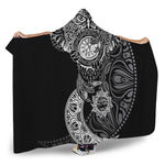Spiritual Owl With Sun And Moon Print Hooded Blanket