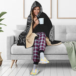 Spiritual Owl With Sun And Moon Print Hooded Blanket