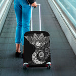 Spiritual Owl With Sun And Moon Print Luggage Cover