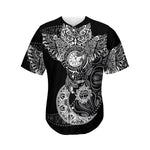 Spiritual Owl With Sun And Moon Print Men's Baseball Jersey