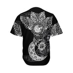 Spiritual Owl With Sun And Moon Print Men's Baseball Jersey