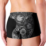 Spiritual Owl With Sun And Moon Print Men's Boxer Briefs