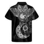 Spiritual Owl With Sun And Moon Print Men's Short Sleeve Shirt