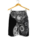 Spiritual Owl With Sun And Moon Print Men's Shorts