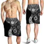Spiritual Owl With Sun And Moon Print Men's Shorts