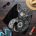 Spiritual Owl With Sun And Moon Print Men's Shorts