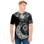Spiritual Owl With Sun And Moon Print Men's T-Shirt