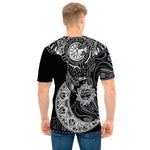 Spiritual Owl With Sun And Moon Print Men's T-Shirt