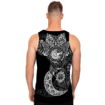 Spiritual Owl With Sun And Moon Print Men's Tank Top