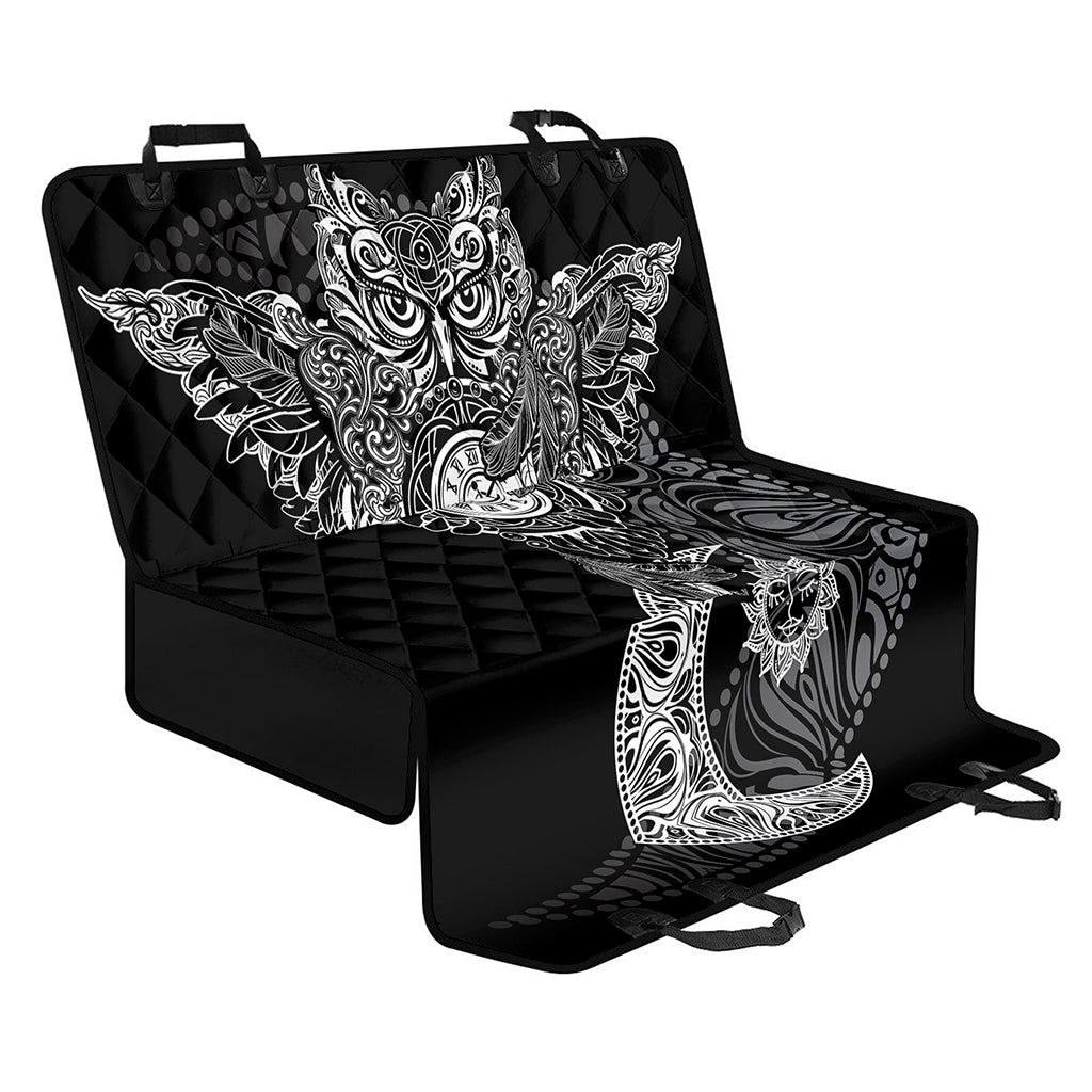 Spiritual Owl With Sun And Moon Print Pet Car Back Seat Cover