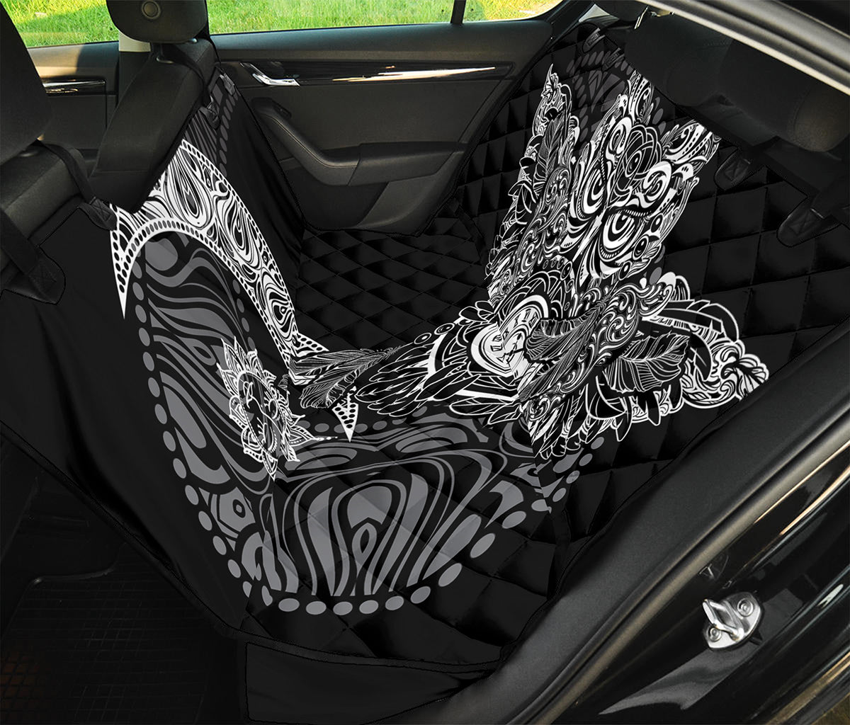 Spiritual Owl With Sun And Moon Print Pet Car Back Seat Cover