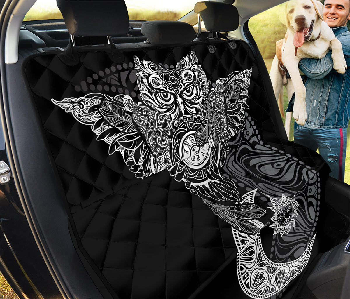 Spiritual Owl With Sun And Moon Print Pet Car Back Seat Cover
