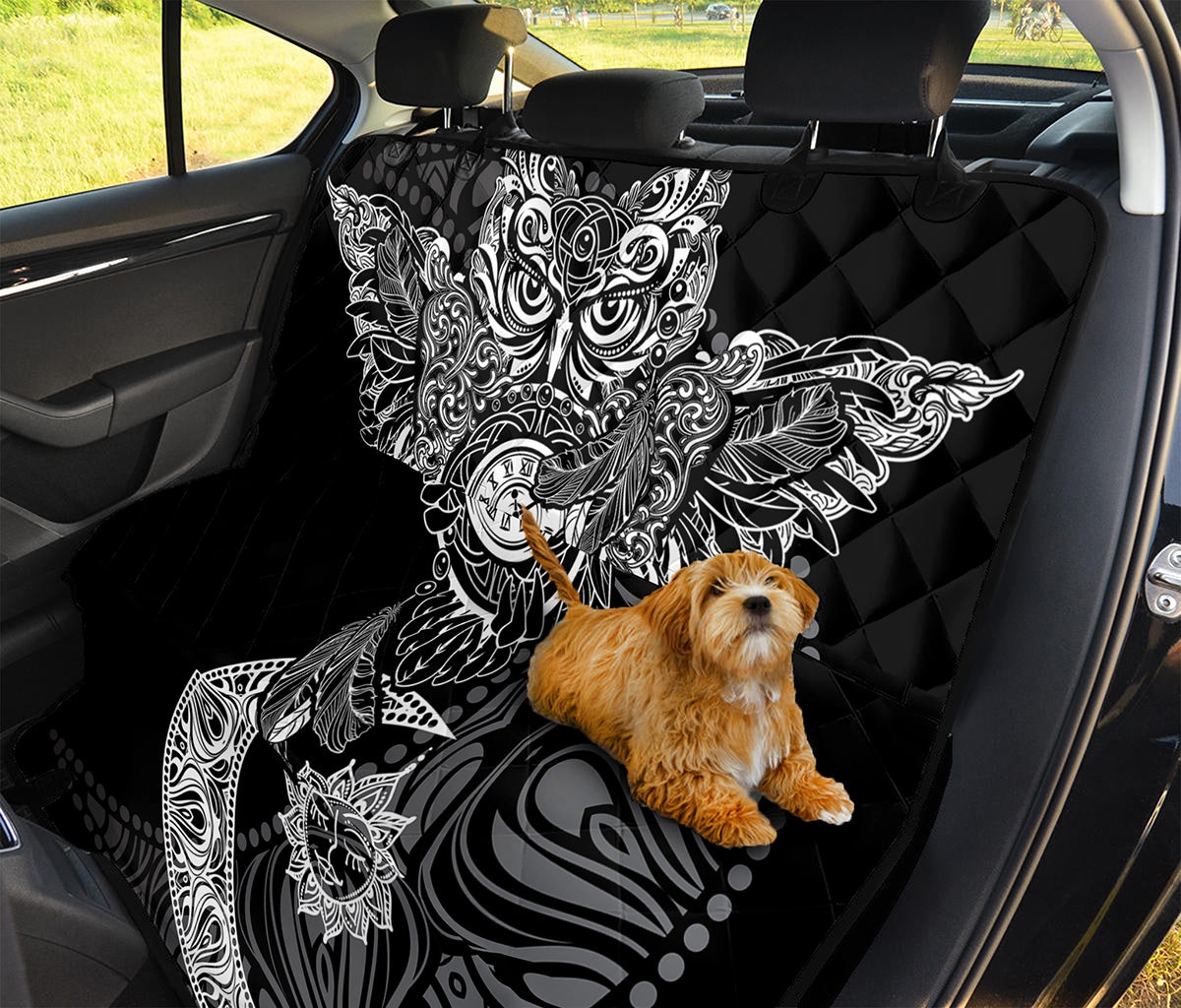 Spiritual Owl With Sun And Moon Print Pet Car Back Seat Cover